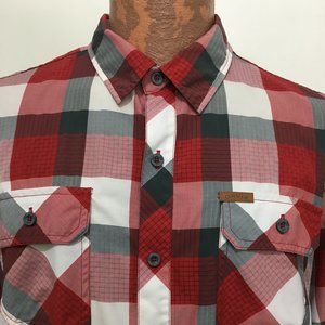 Orvis XL Red Black White Plaid Short-Sleeve Shirt